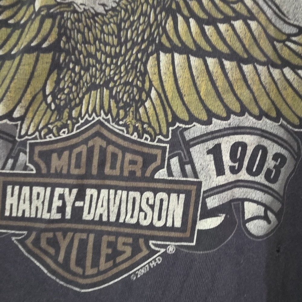 Harley-Davidson Charcoal Tee with Eagle Graphic XXL 2007 - Picture 4 of 5